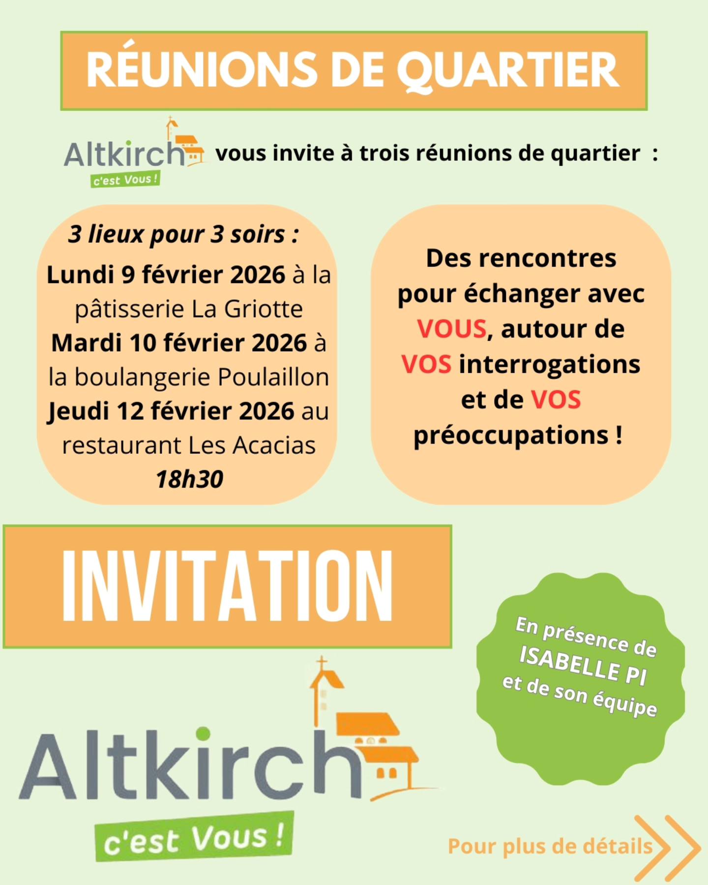 Réunions de quartier